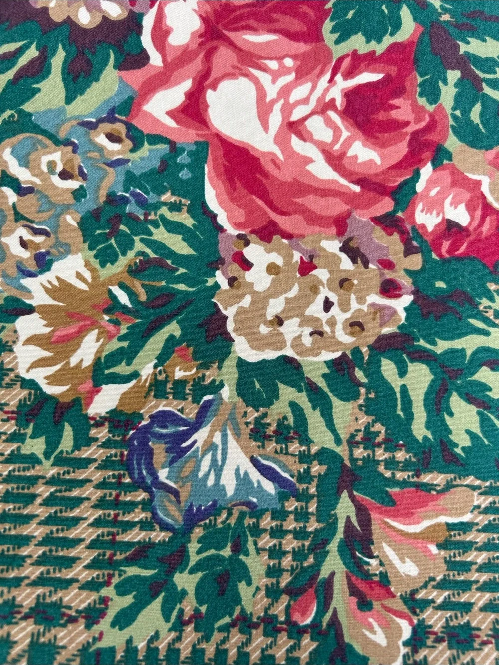 Vintage Ralph Lauren Catherine Red Green Floral Window Valances Lot of Two 17x79